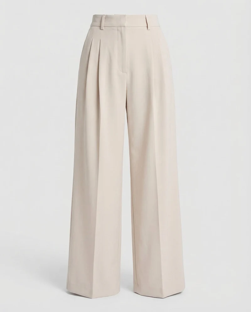 Damen Bundfaltenhose Weites Bein