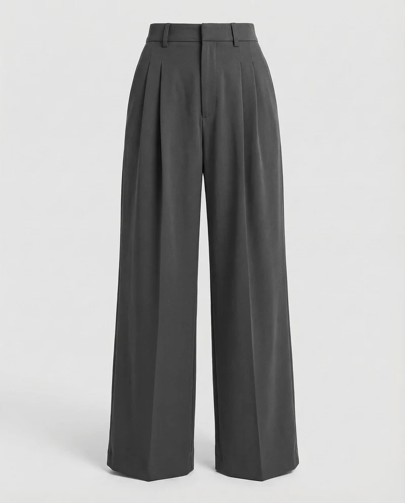 Damen Bundfaltenhose Weites Bein