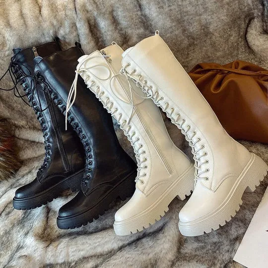 Damen kniehohe Stiefel Stilvolle Kunstleder für Freizeit- und formelle Anlässe - Vittorelli