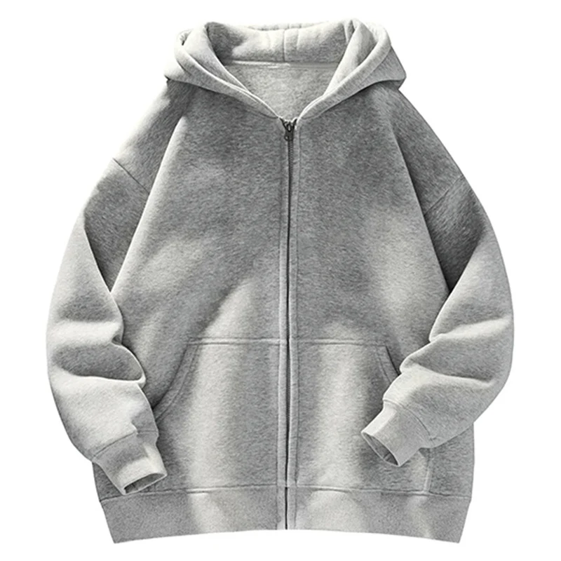 Unisex Oversize-Kapuzenjacke mit durchgehendem Reißverschluss, Teddyfutter und Känguru-Taschen Nord Taschen