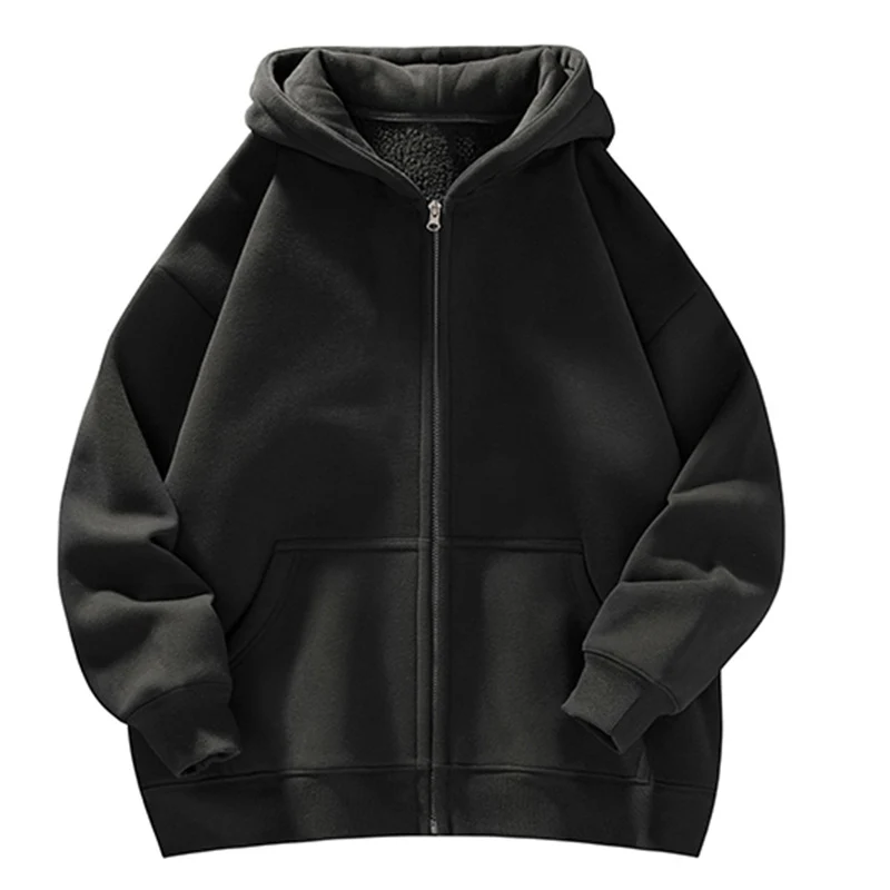 Unisex Oversize-Kapuzenjacke mit durchgehendem Reißverschluss, Teddyfutter und Känguru-Taschen Nord Taschen