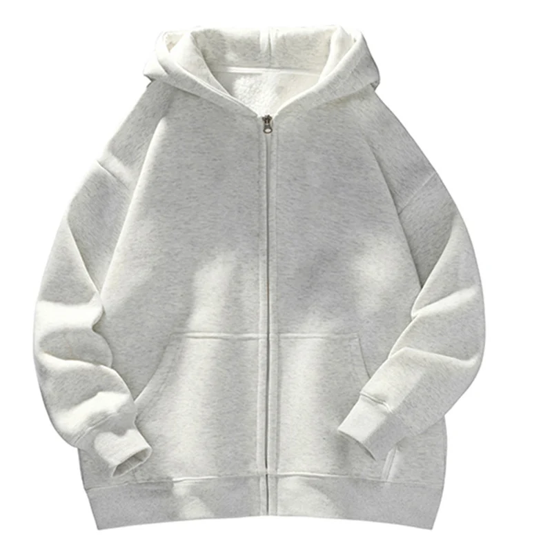 Unisex Oversize-Kapuzenjacke mit durchgehendem Reißverschluss, Teddyfutter und Känguru-Taschen Nord Taschen