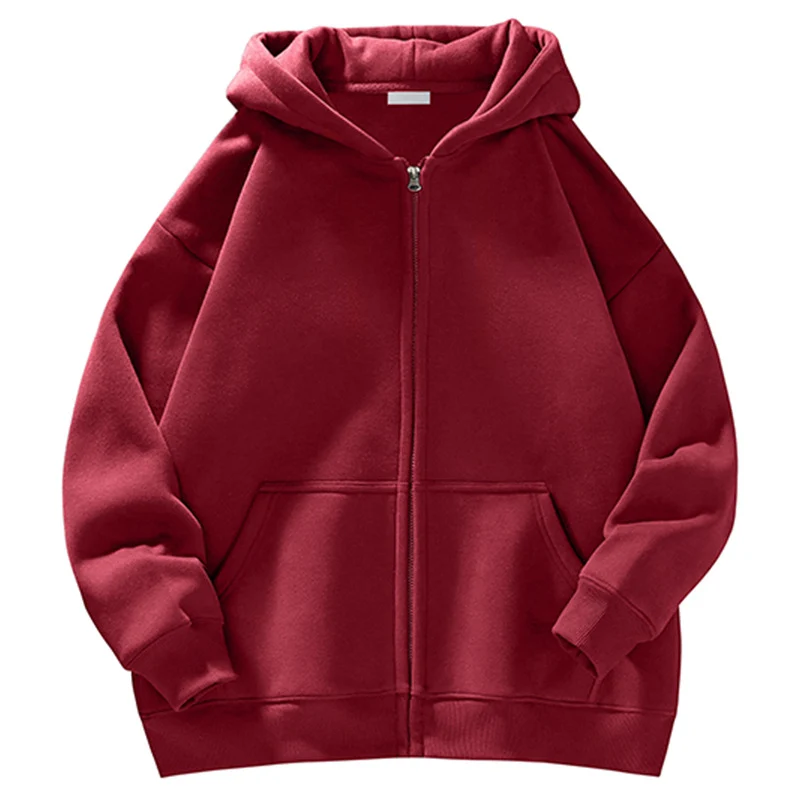 Unisex Oversize-Kapuzenjacke mit durchgehendem Reißverschluss, Teddyfutter und Känguru-Taschen Nord Taschen