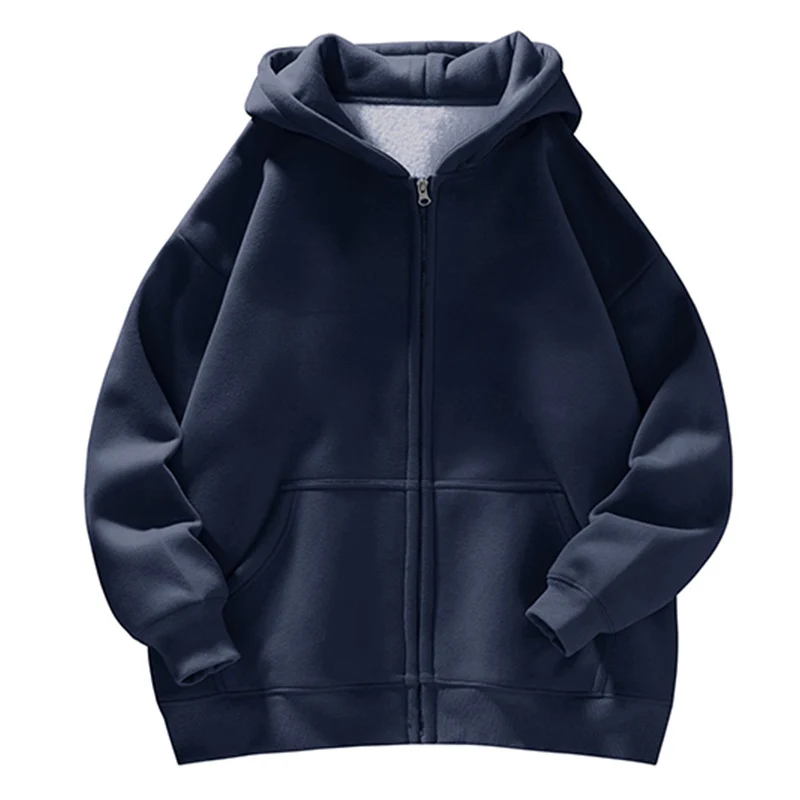 Unisex Oversize-Kapuzenjacke mit durchgehendem Reißverschluss, Teddyfutter und Känguru-Taschen Nord Taschen