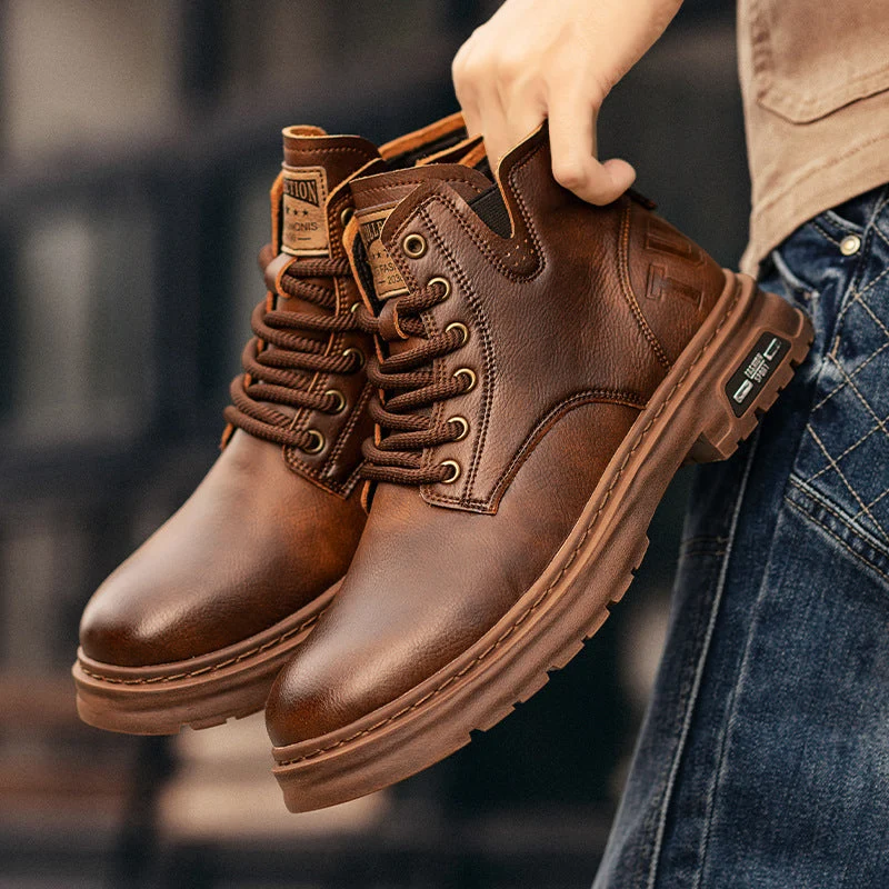 Herren robuste Lederstiefel - Arvani