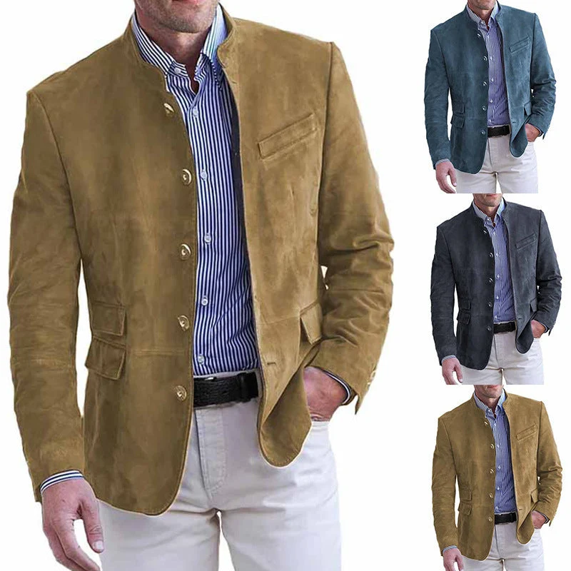 Herren Luxuriöse Wildlederjacke mit praktischen Taschen