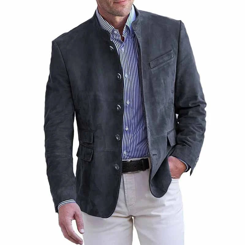 Herren Luxuriöse Wildlederjacke mit praktischen Taschen