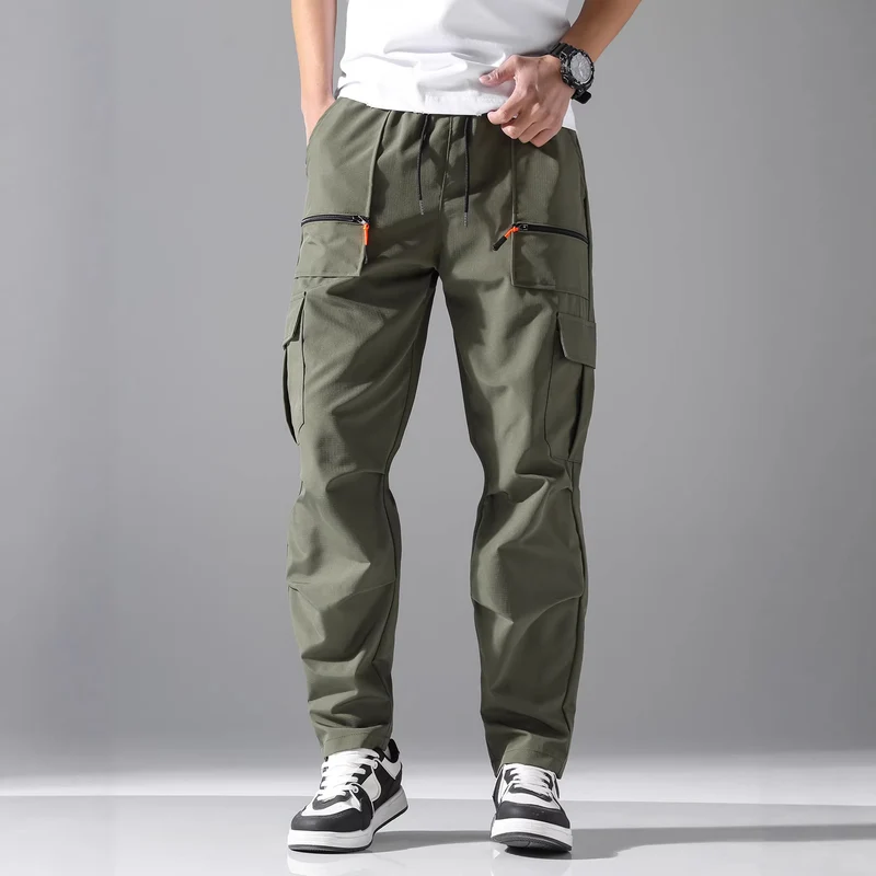 Herren Utility-Cargohose mit Reißverschlusstaschen, Tunnelzugbund & vorgeformten Kniepartien Nord Taschen