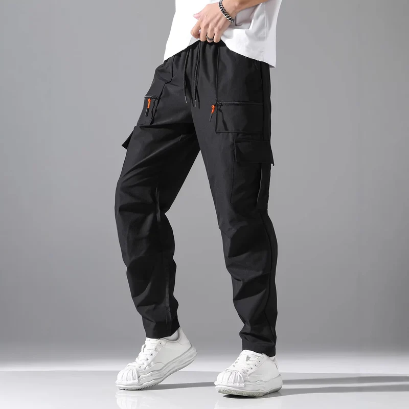 Herren Utility-Cargohose mit Reißverschlusstaschen, Tunnelzugbund & vorgeformten Kniepartien Nord Taschen