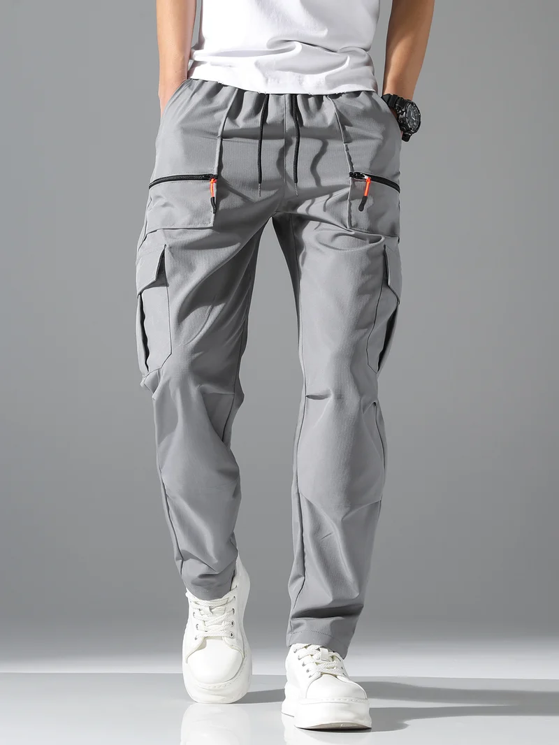 Herren Utility-Cargohose mit Reißverschlusstaschen, Tunnelzugbund & vorgeformten Kniepartien Nord Taschen
