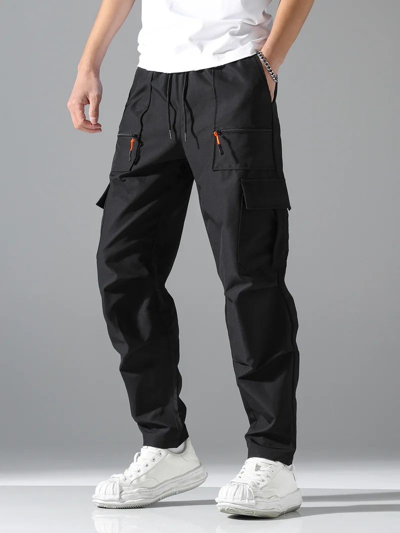 Herren Utility-Cargohose mit Reißverschlusstaschen, Tunnelzugbund & vorgeformten Kniepartien Nord Taschen