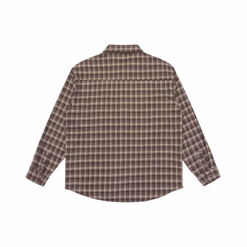 Herren Kariertes Flanellhemd mit Brusttasche und entspanntem Oversize‑Schnitt Nord Taschen