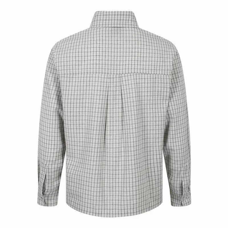Herren Kariertes Gingham-Hemd mit Button-Down-Kragen und Bruststickerei Nord Taschen