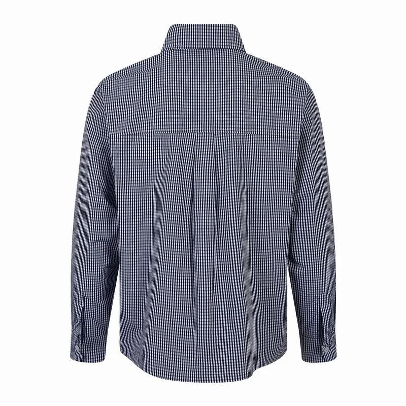 Herren Kariertes Gingham-Hemd mit Button-Down-Kragen und Bruststickerei Nord Taschen