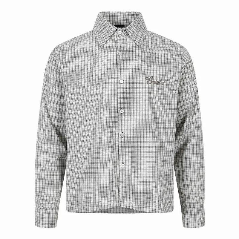 Herren Kariertes Gingham-Hemd mit Button-Down-Kragen und Bruststickerei Nord Taschen