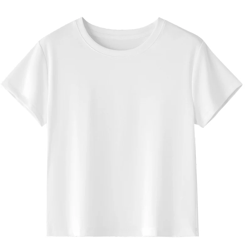 Damen Kurzgeschnittenes Boxy-T-Shirt aus weichem Baumwollstretch mit Rundhalsausschnitt Nord Taschen