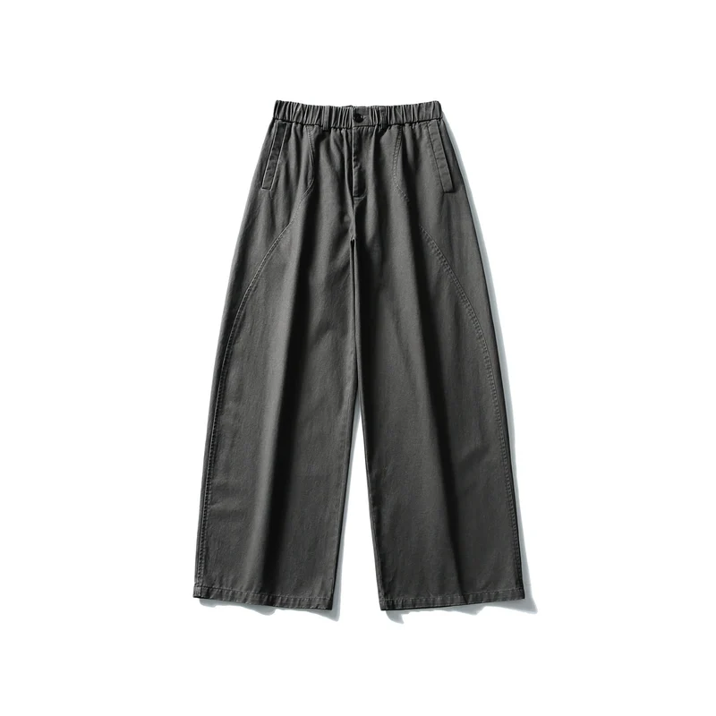 Damen Weite Cropped-Hose mit elastischem Bund und dekorativen Nahtpasse Nord Taschen