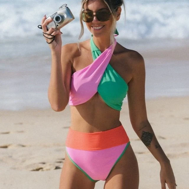 Damen Hochgeschnittener Bikini mit schickem Wickel-Design - Vittorelli