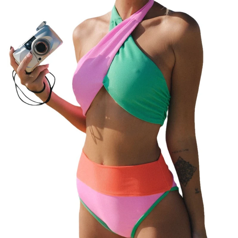 Damen Hochgeschnittener Bikini mit schickem Wickel-Design - Vittorelli