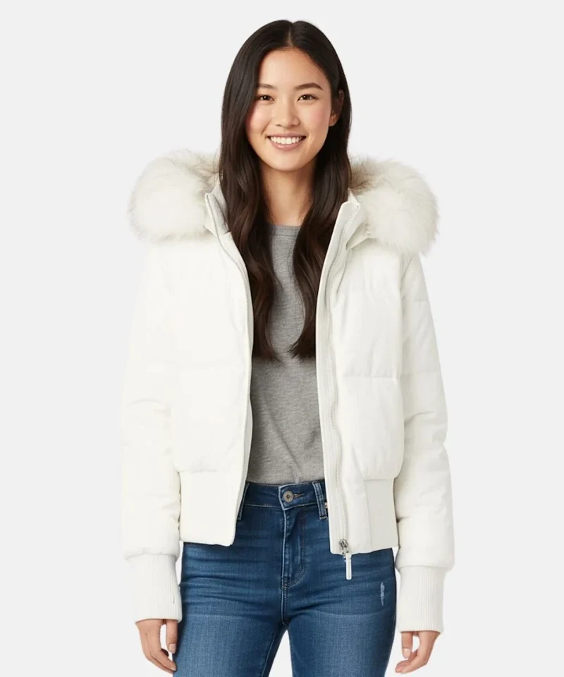 Damen Gesteppte Winterjacke mit Kapuze & Kunstfellbesatz | Avellé