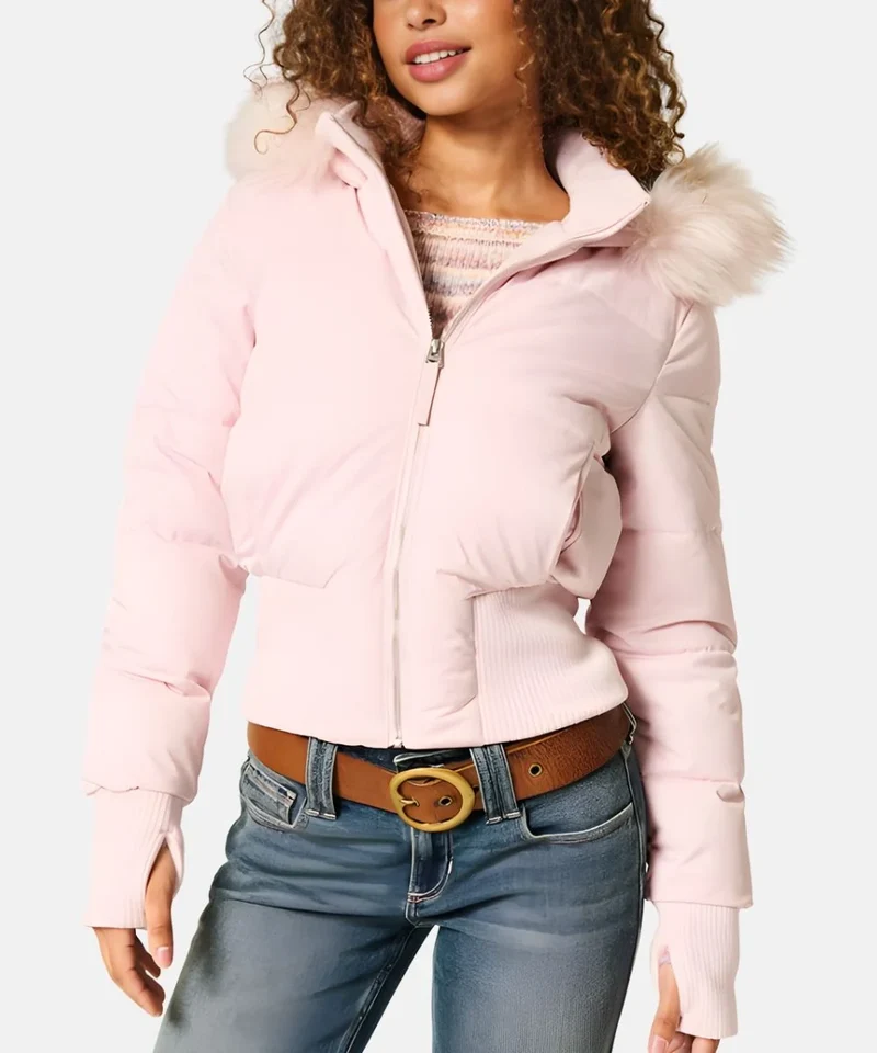 Damen Gesteppte Winterjacke mit Kapuze & Kunstfellbesatz | Avellé