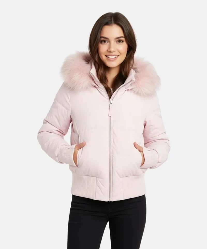Damen Gesteppte Winterjacke mit Kapuze & Kunstfellbesatz | Avellé