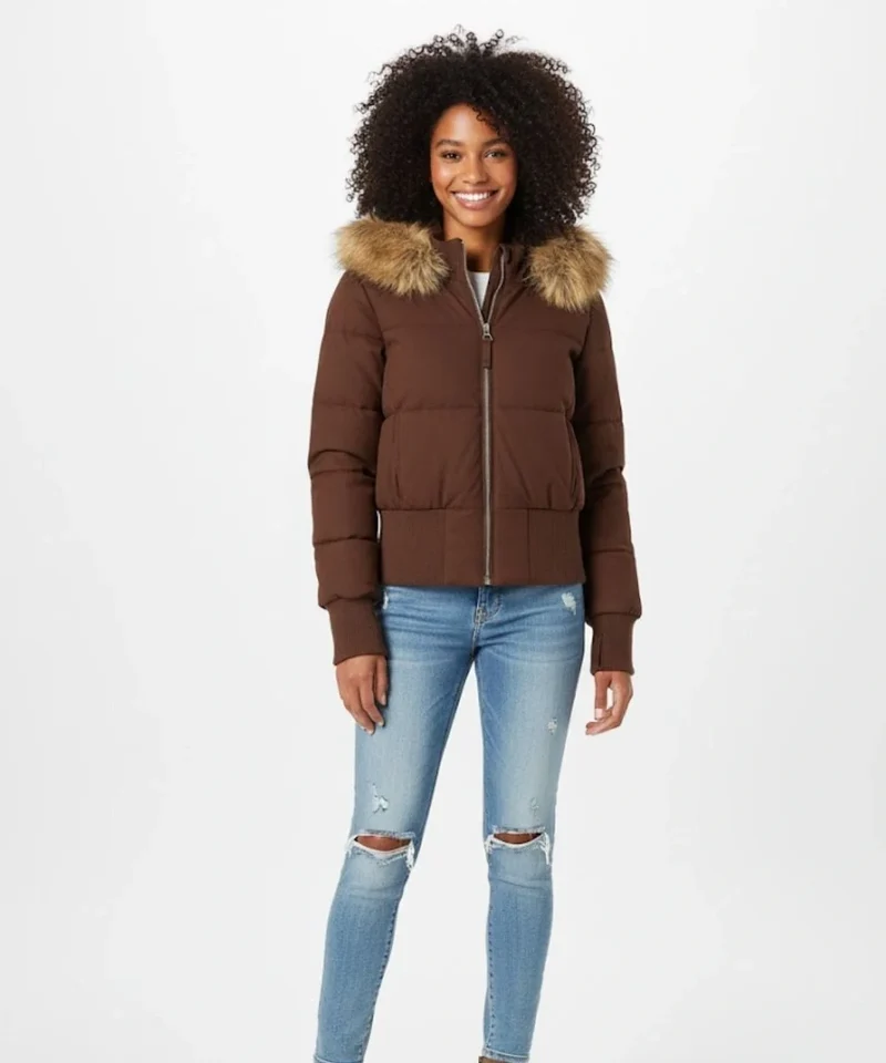 Damen Gesteppte Winterjacke mit Kapuze & Kunstfellbesatz | Avellé