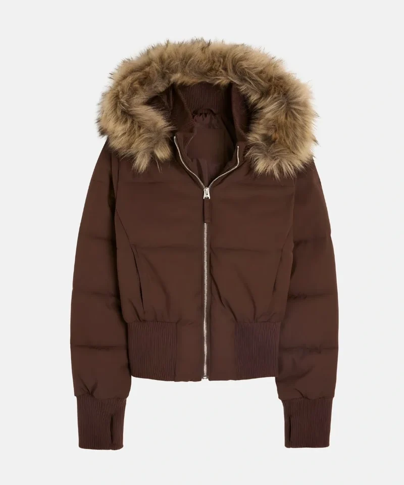 Damen Gesteppte Winterjacke mit Kapuze & Kunstfellbesatz | Avellé