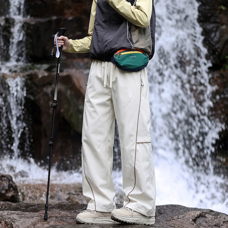 Unisex Wasserabweisende technische Cargo-Hose mit weitem Bein, Reißverschlusstaschen und Kordelzug Nord Taschen