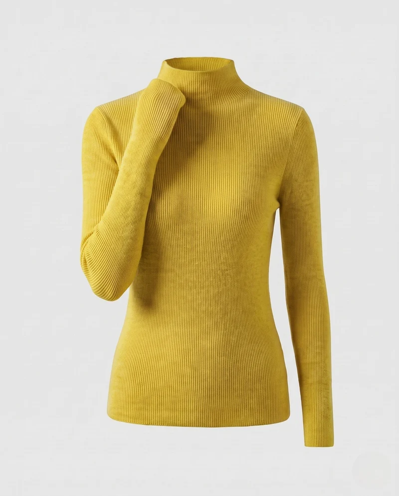 Damen Körperbetont Feinstrick Stehkragenpullover mit flauschigem Cashmere-Look Nord Taschen
