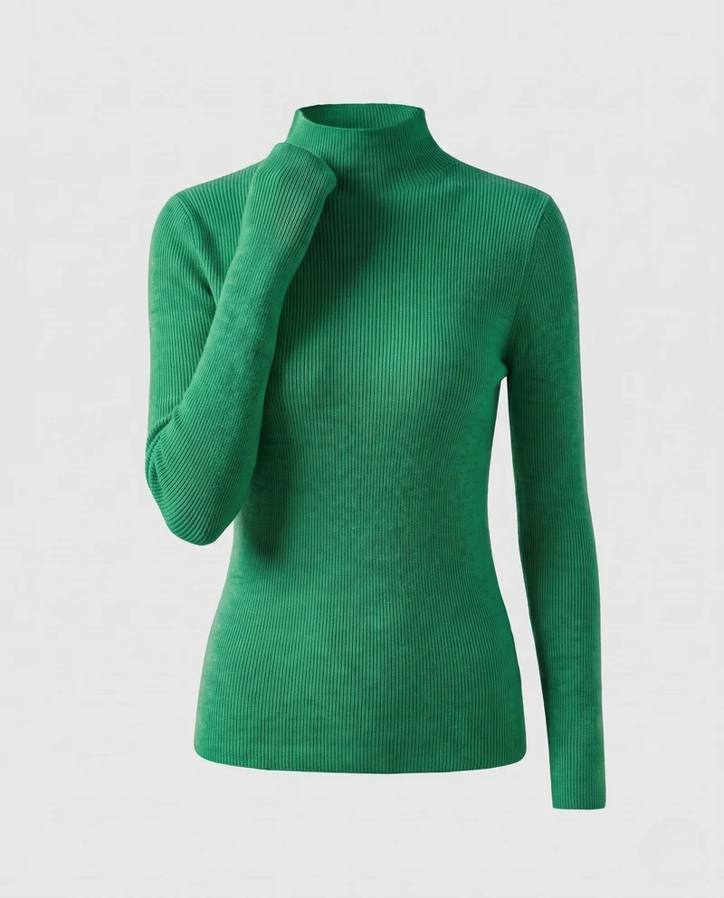 Damen Körperbetont Feinstrick Stehkragenpullover mit flauschigem Cashmere-Look Nord Taschen