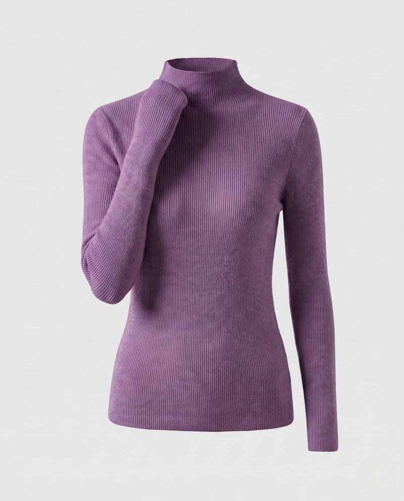 Damen Körperbetont Feinstrick Stehkragenpullover mit flauschigem Cashmere-Look Nord Taschen