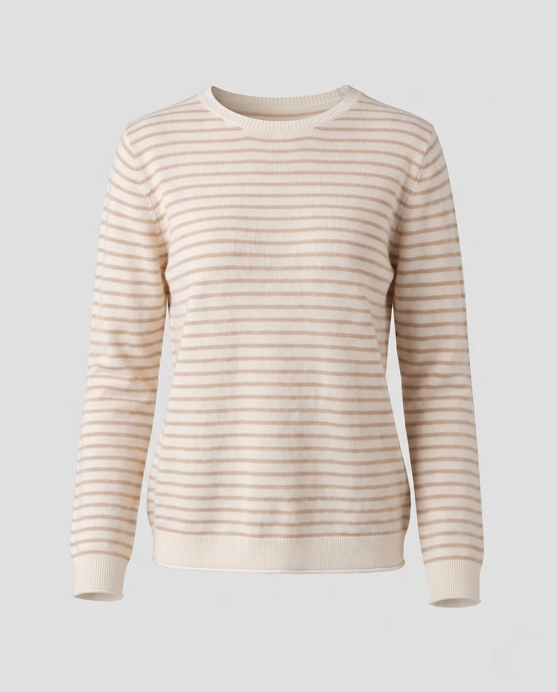 Damen feinstrickpullover mit zartem Streifenmuster, Bootsausschnitt und kaschmirähnlichem Gefühl Nord Taschen