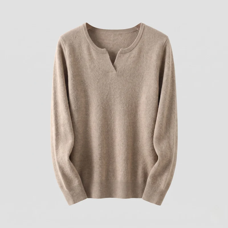 Damen feingestrickter Pullover mit kleinem Ausschnitt, Kaschmir-Look und taillierter Silhouette Nord Taschen