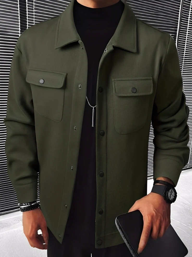 Lässige Karierte Jacke mit Taschen für Herren
