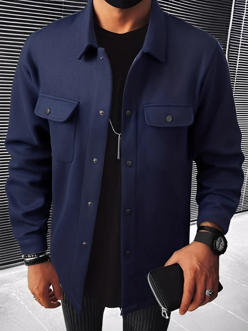 Lässige Karierte Jacke mit Taschen für Herren