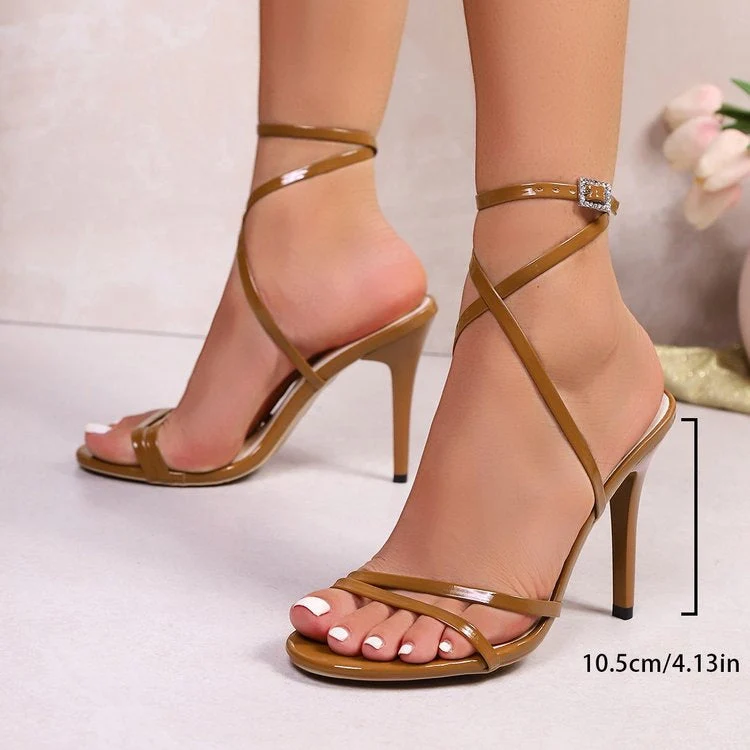 Damen High-Heels mit eleganter Riemenkonstruktion und funkelndem Detail - Arvani