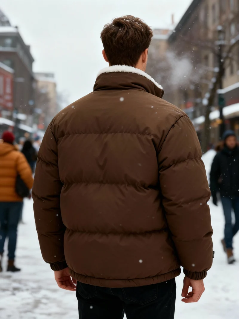 Thermo-Warm Gefüttert Modern Pufferjacke – Winter Komfort Fleece Herrenjacke - Arvani