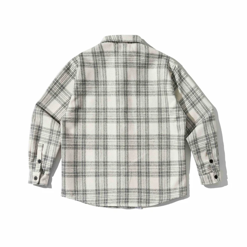Herren Kariertes Teddy-Fleece Overshirt mit Brusttasche Nord Taschen