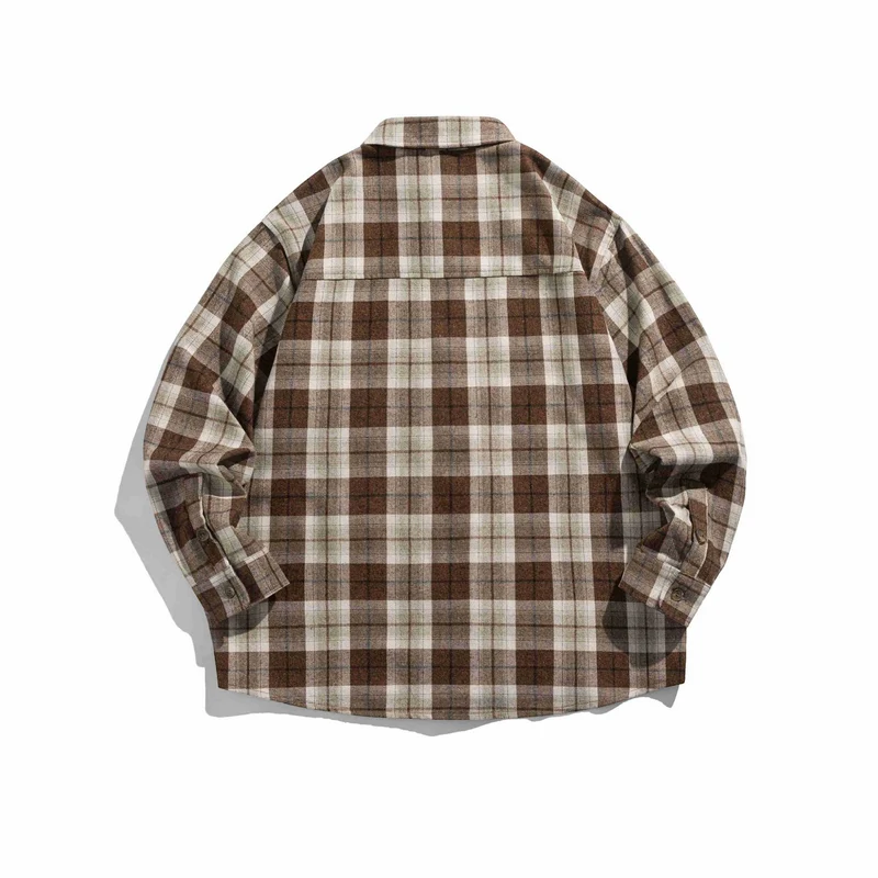 Herren Karo‑Flanell Overshirt im Boxy‑Cut mit Pattentasche Nord Taschen