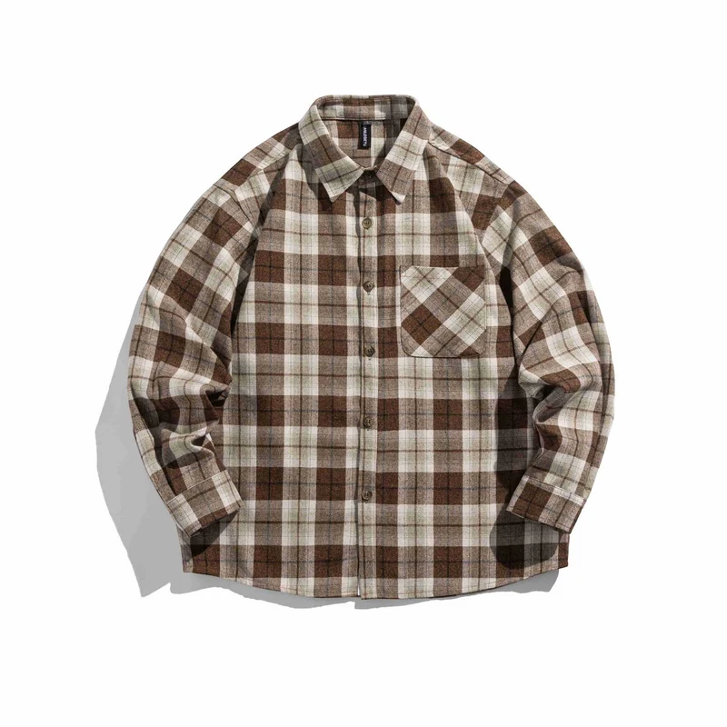 Herren Karo‑Flanell Overshirt im Boxy‑Cut mit Pattentasche Nord Taschen