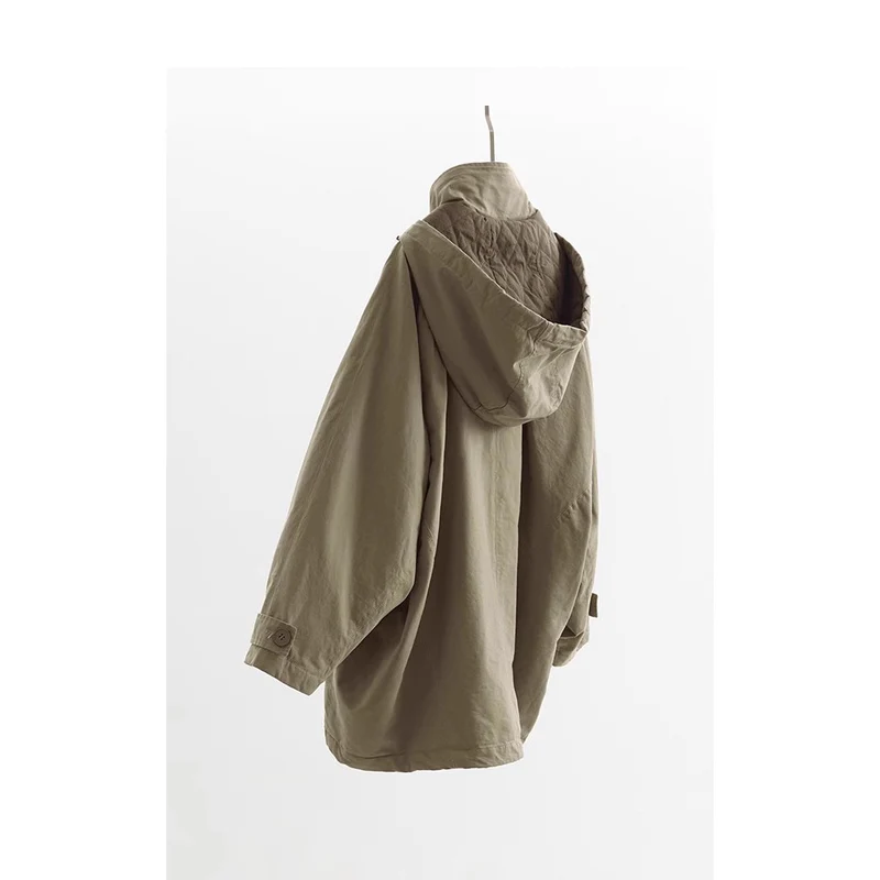 Damen Modische Übergangsjacke mit abnehmbarer Kapuze Nord Taschen