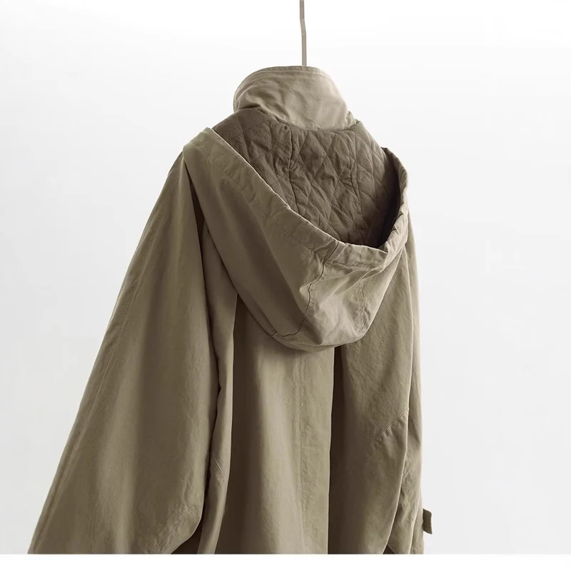 Damen Modische Übergangsjacke mit abnehmbarer Kapuze Nord Taschen