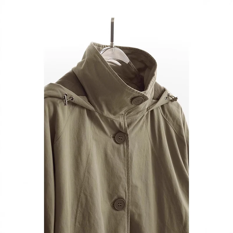 Damen Modische Übergangsjacke mit abnehmbarer Kapuze Nord Taschen