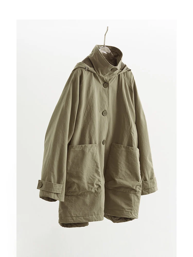 Damen Modische Übergangsjacke mit abnehmbarer Kapuze Nord Taschen