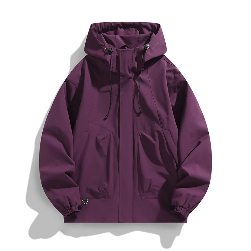 Unisex Leichte wasserdichte Utility-Kapuzenjacke mit verstellbaren Bündchen und großen Eingrifftaschen Nord Taschen