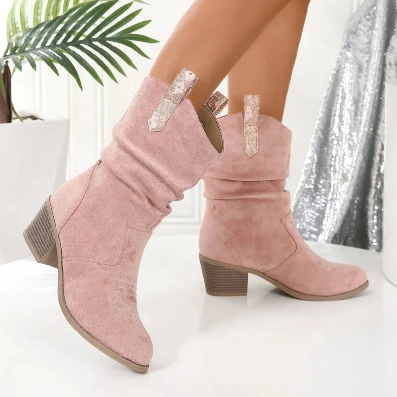 Stylische Chunky Heel Schicke Stiefel
