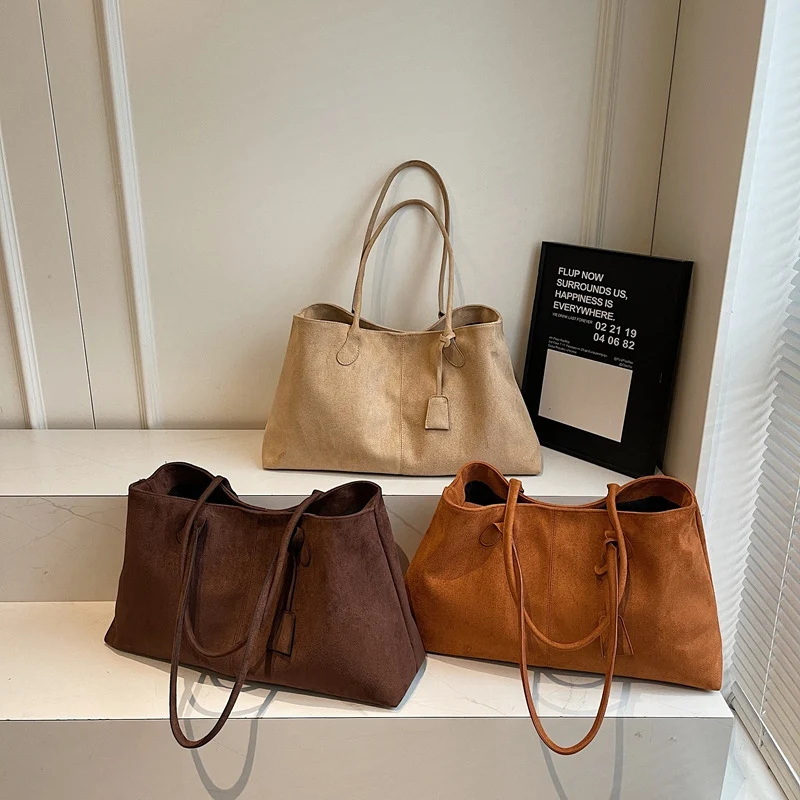 Damen elegante Shopper-Tasche aus hochwertigem Wildleder Vittorelli