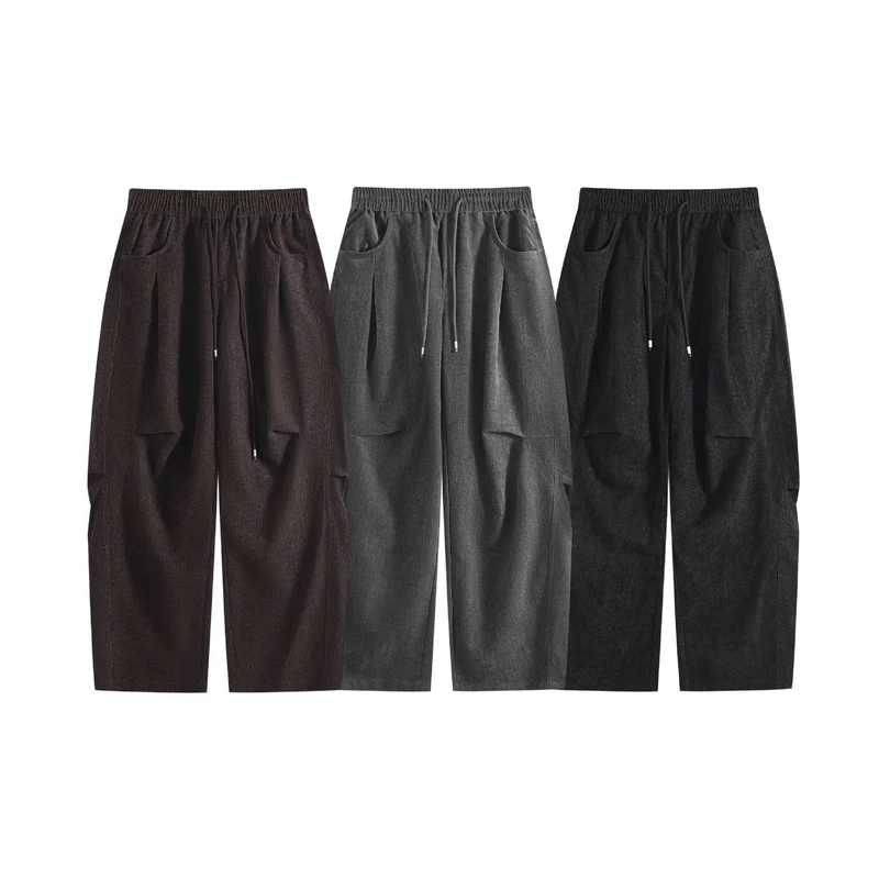 Damen Weite Cropped Komfort‑Cargohose mit elastischem Kordelbund und aufgesetzten Taschen Nord Taschen