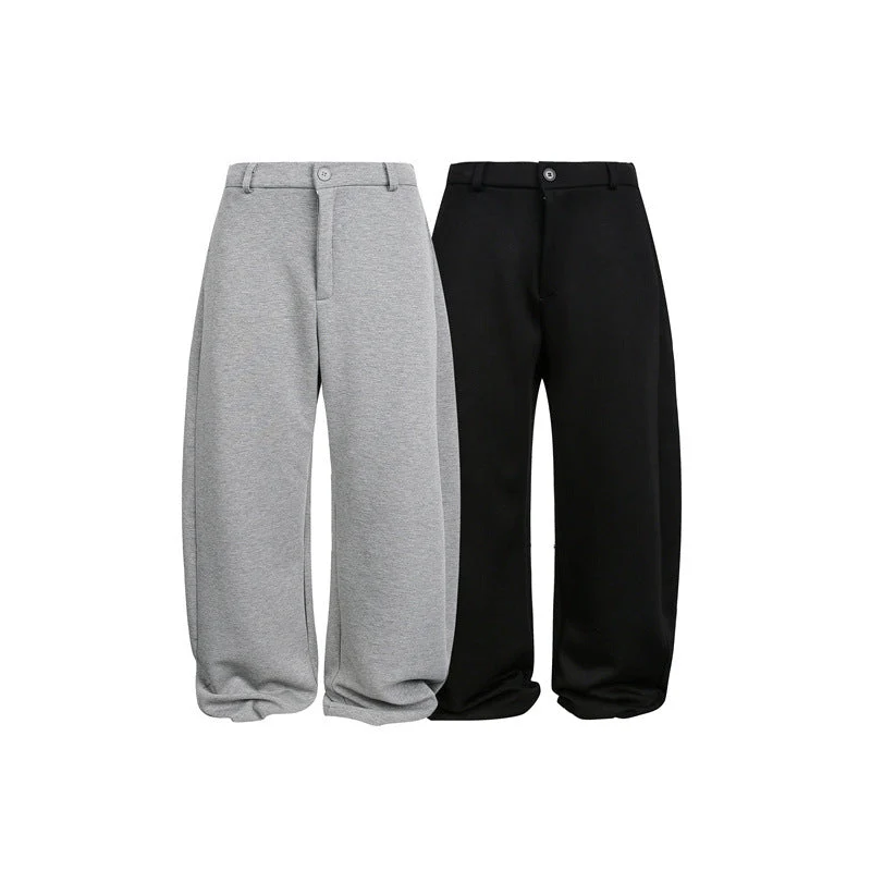 Damen Weite Cropped-Sweathose mit Gürtelschlaufen, Bundfalten und ballonförmigem Saum Nord Taschen